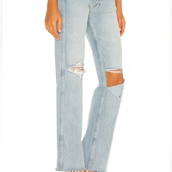 🤍 RE/DONE // 90s High Rise Loose • Breezy Indigo with Rips - Picture 4 of 15